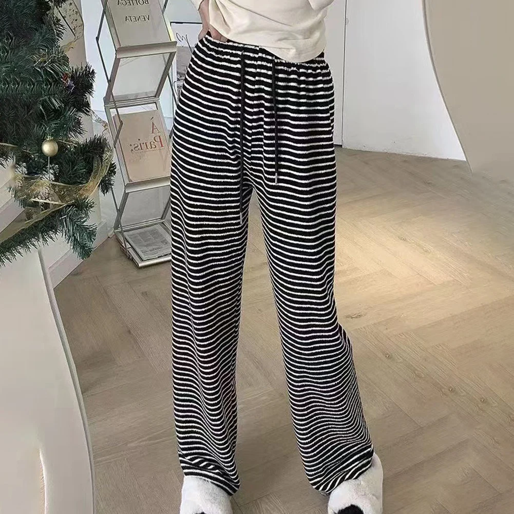 

Female Pants Summer Wide Leg Casual Drawstring Size Homewear Korean Style Loose Skin-friendly Commuting Comfy