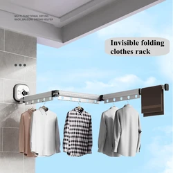 Korean Style Sucker Folding Cloth Drying Rack Collapsible Cloth Hanger Aluminum Wall Mount Indoor Space Saving Home Drying rack