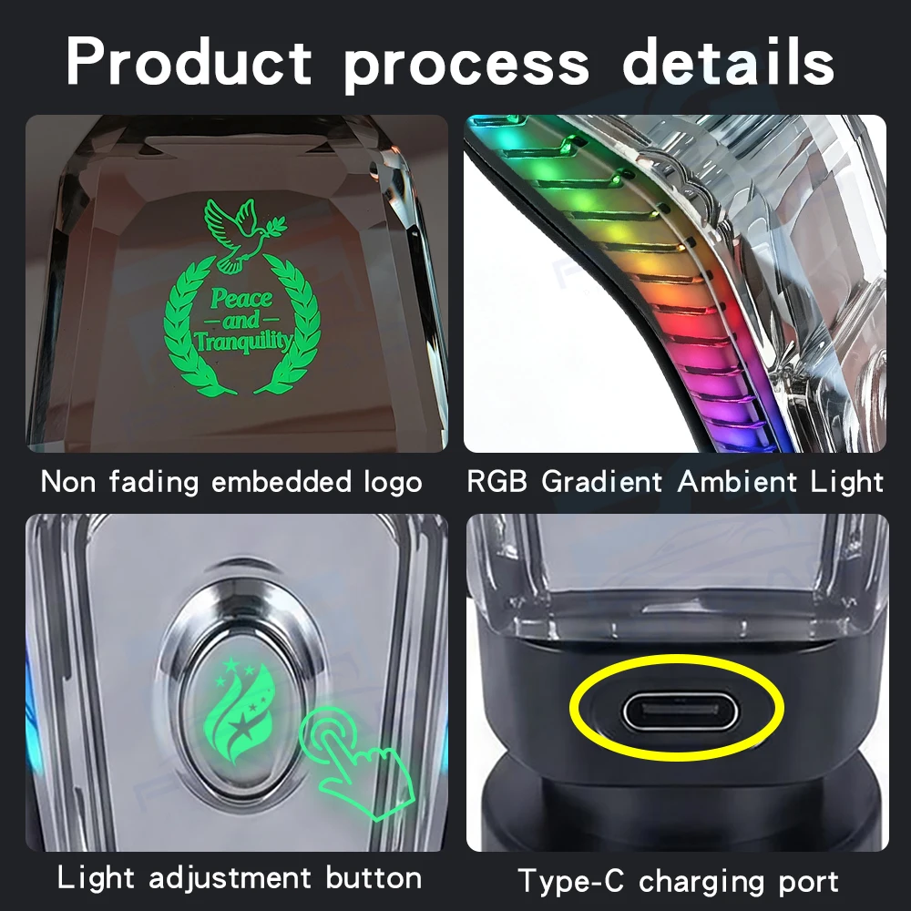 Crystal Gear Shift Knob  RGB LED For Renault Koleos Kadjar Automatic Shifter Lever Car Interior Modification Accessories