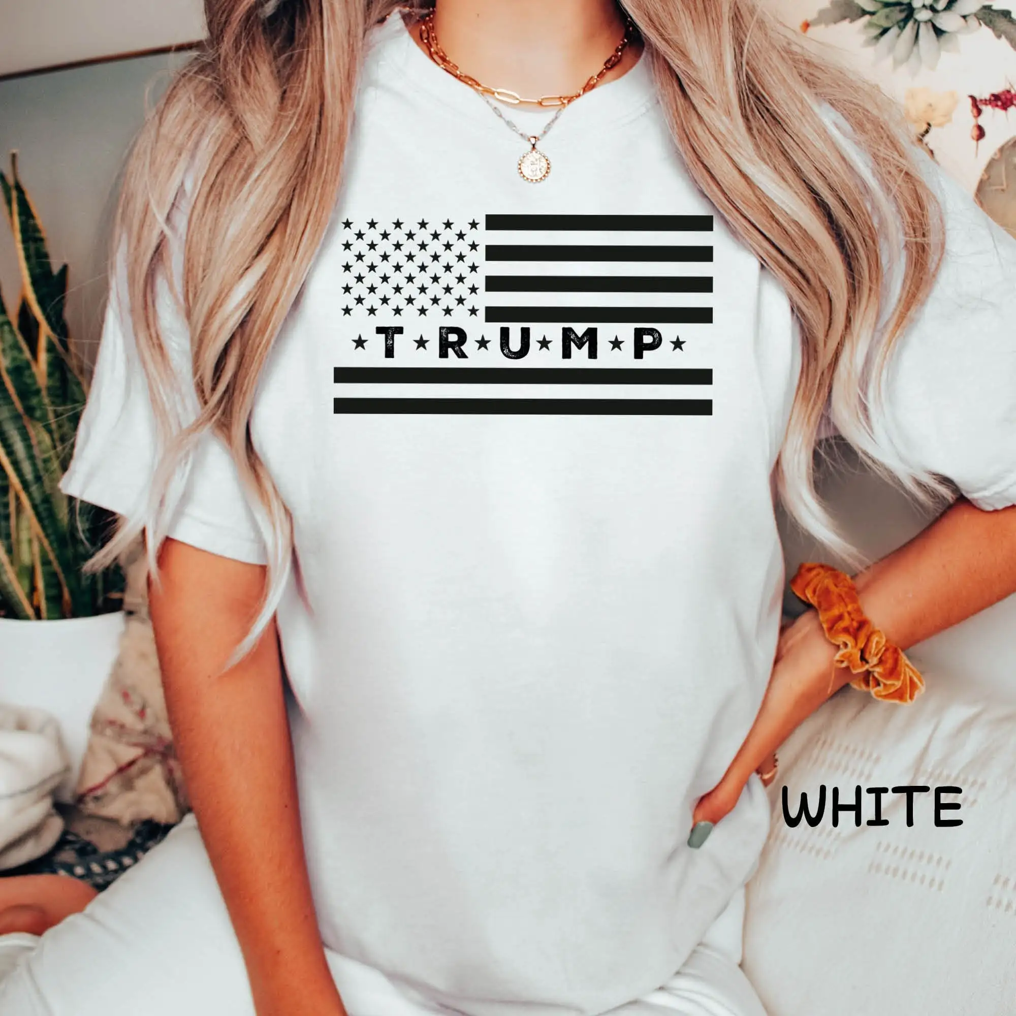 Comfort Colors Trump Flag T Shirt Republican Patriotic 2024 Voting Election President