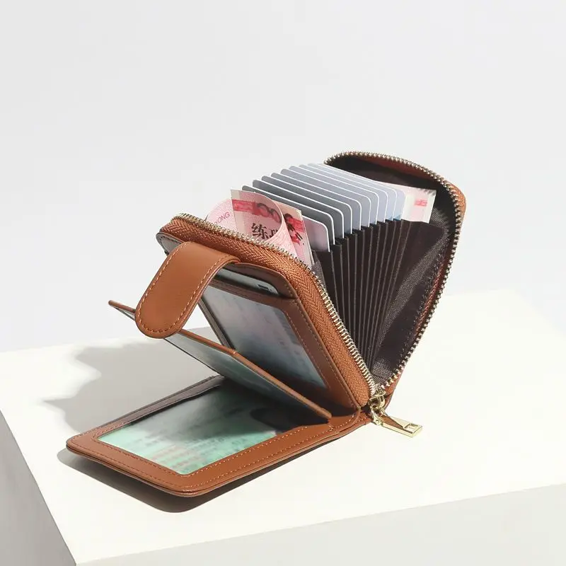 2026 New Women's Wallets Genuine Leather&horsehair Short Organizer Wallet Girl Brand Luxury Card Holder Purse Card & ID Holders