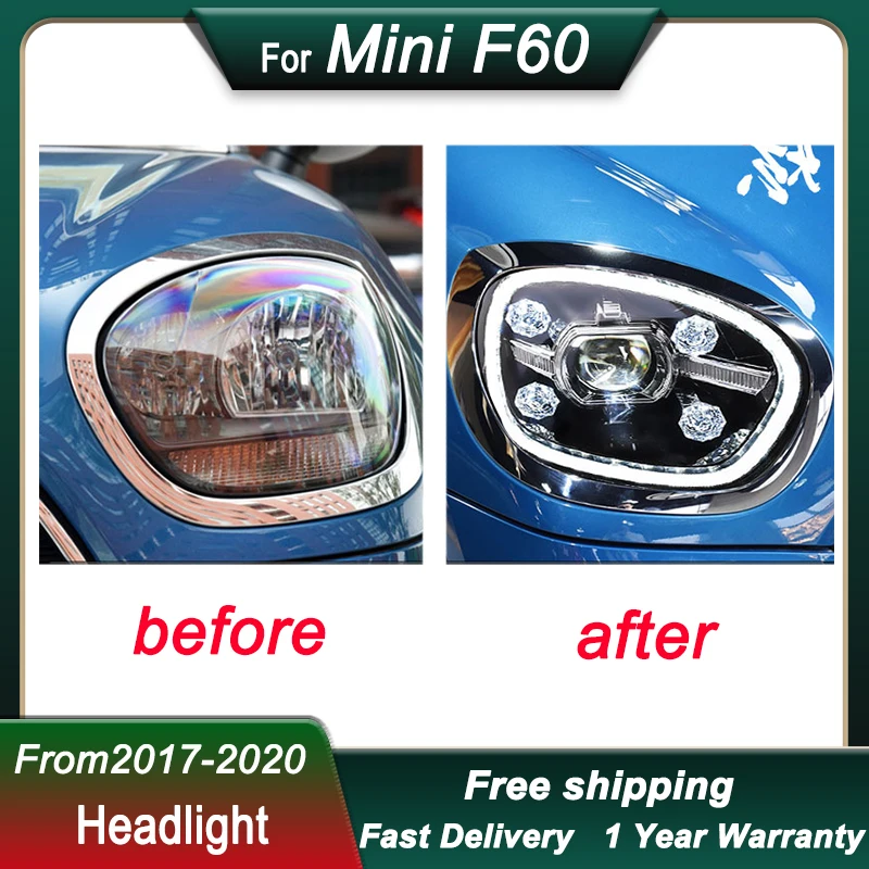 Car styling Headlight For BMW Mini F60 Countryman 2017-2020 new style full LED  Head Lamp DRL Head Lamp Front light Assembly