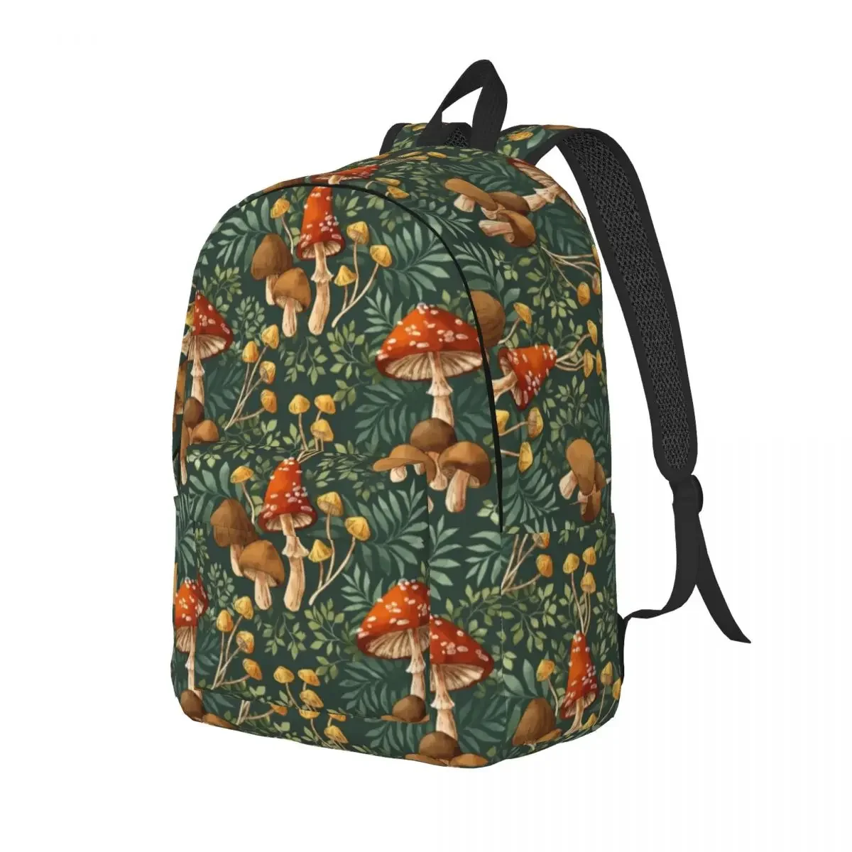 Woodland Psychedelic Mushroom Spray Backpack Elementary High College School Student Fantasy Bookbag Teens Canvas Daypack