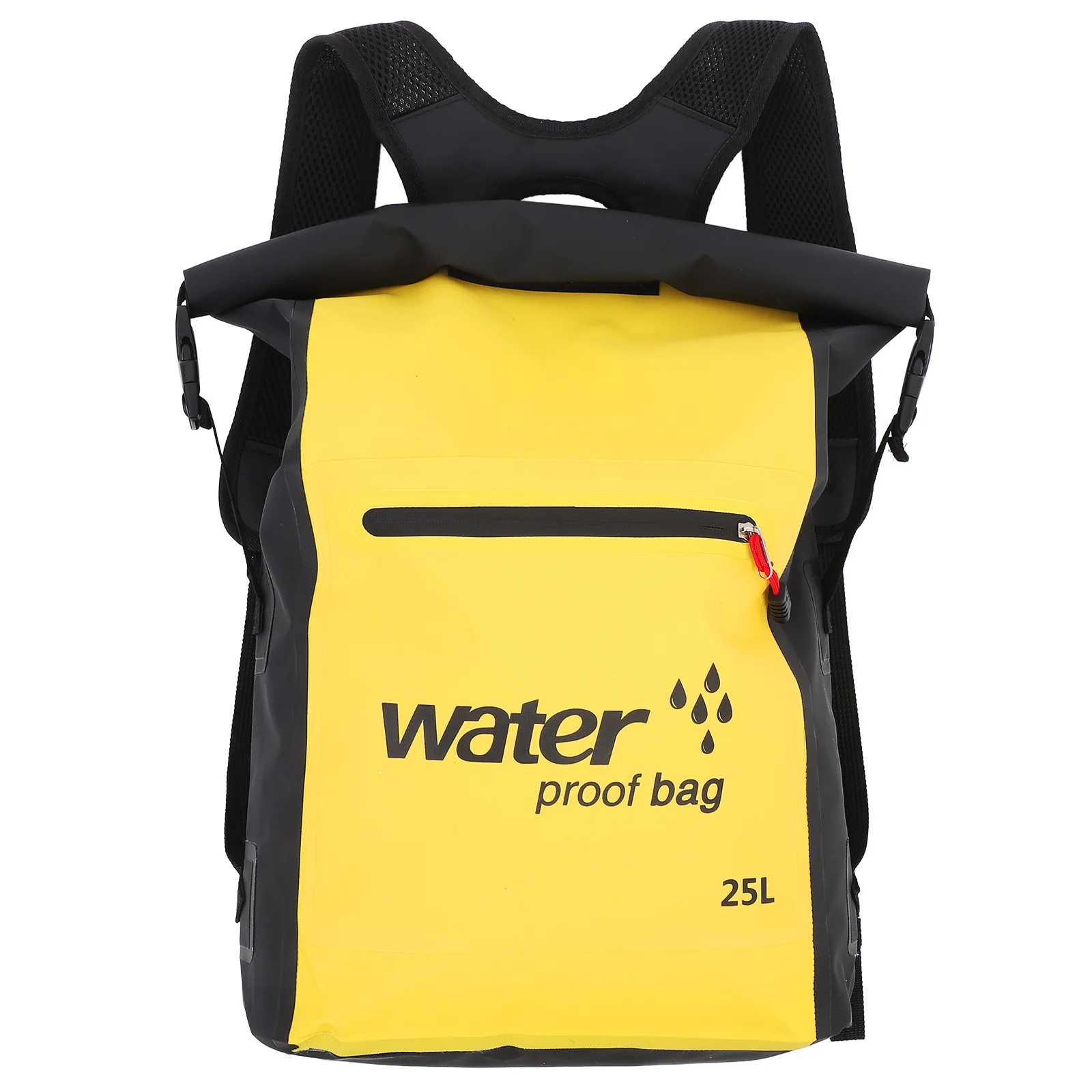 

25L Drifting Storage Bag Waterproof Backpack PVC Material Compressible Portable for Water Sports Swimming Yellow