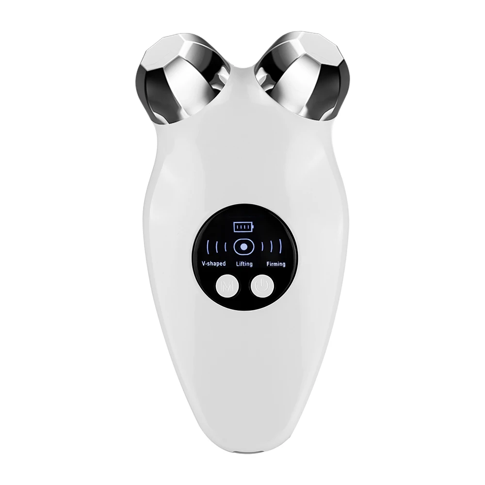 Mikrostrom-Schönheits gerät elektrische V Gesicht Instrument Firmen und hebt Haut 45 ℃ warme Kompresse Facelift ing Rolloer Massage-Tool