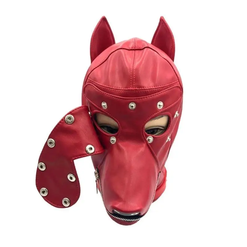652F Copricapo per cani maschera Halloween con copertura per occhi per uomo donna cane in maschera