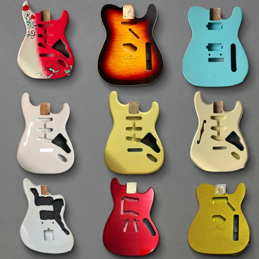 Standard Neck Pocket ST TL Electric Body, Solid Wood, Gloss Finish, Pre-Routed, Blank DIY Replacement Part for Custom Building