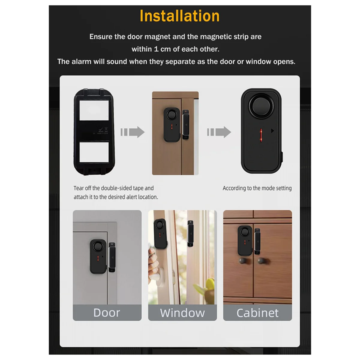 

BFYL-Door Window Burglar Alarm Sensor Wireless Remote Control Anti-Theft Alarm System Kit Home Security Door Open Detector