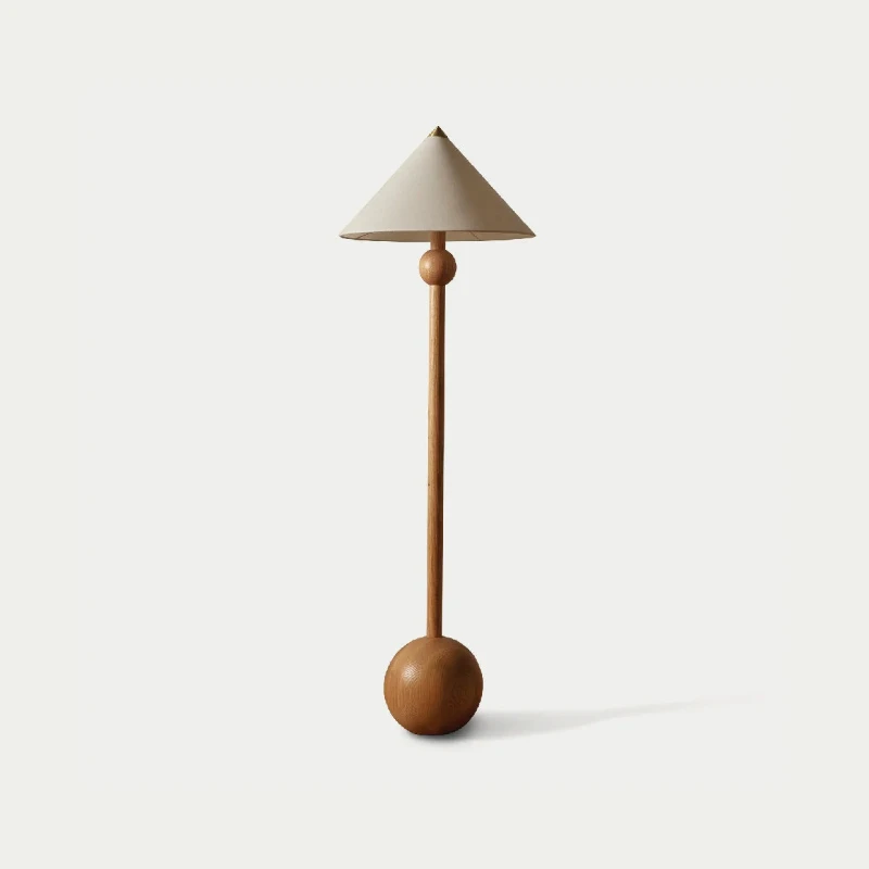

Simple designer art Robbie wood fabric floor lamp living room bedroom study villa soft decoration exhibition hall lamp