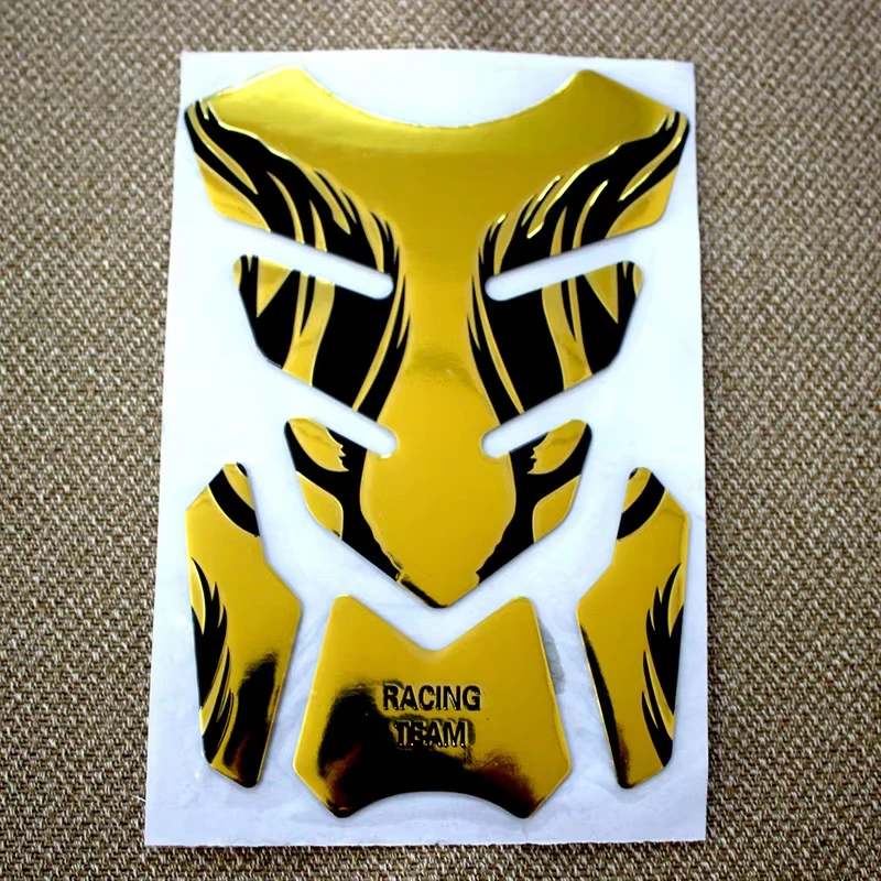 Universal Motorcycle Tankpad Sticker Fishbone 3D Tank Pad Stickers Oil Gas Protector Cover Decoration Flame Moto Accessories