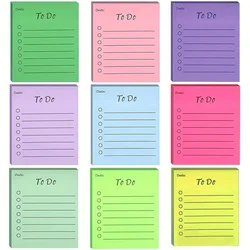 Bloc de notas adhesivas de color fluorescente, notas adhesivas forradas, 50 hojas para hacer lista