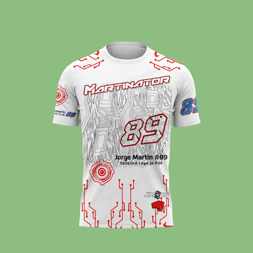 

2025 New Motorcycle Lovers Rider No. 89 Jorge Martín Fan Summer Men's Athleisure Sports Breathable T-Shirt Supporter Suit