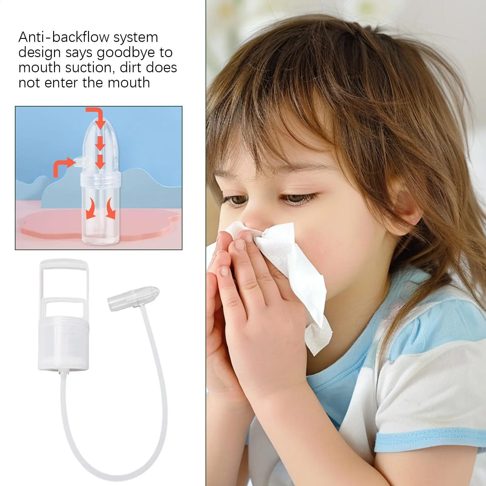 

Ручной аспиратор для носа для младенцев, отсасыватель слизи, очиститель носа для малышей