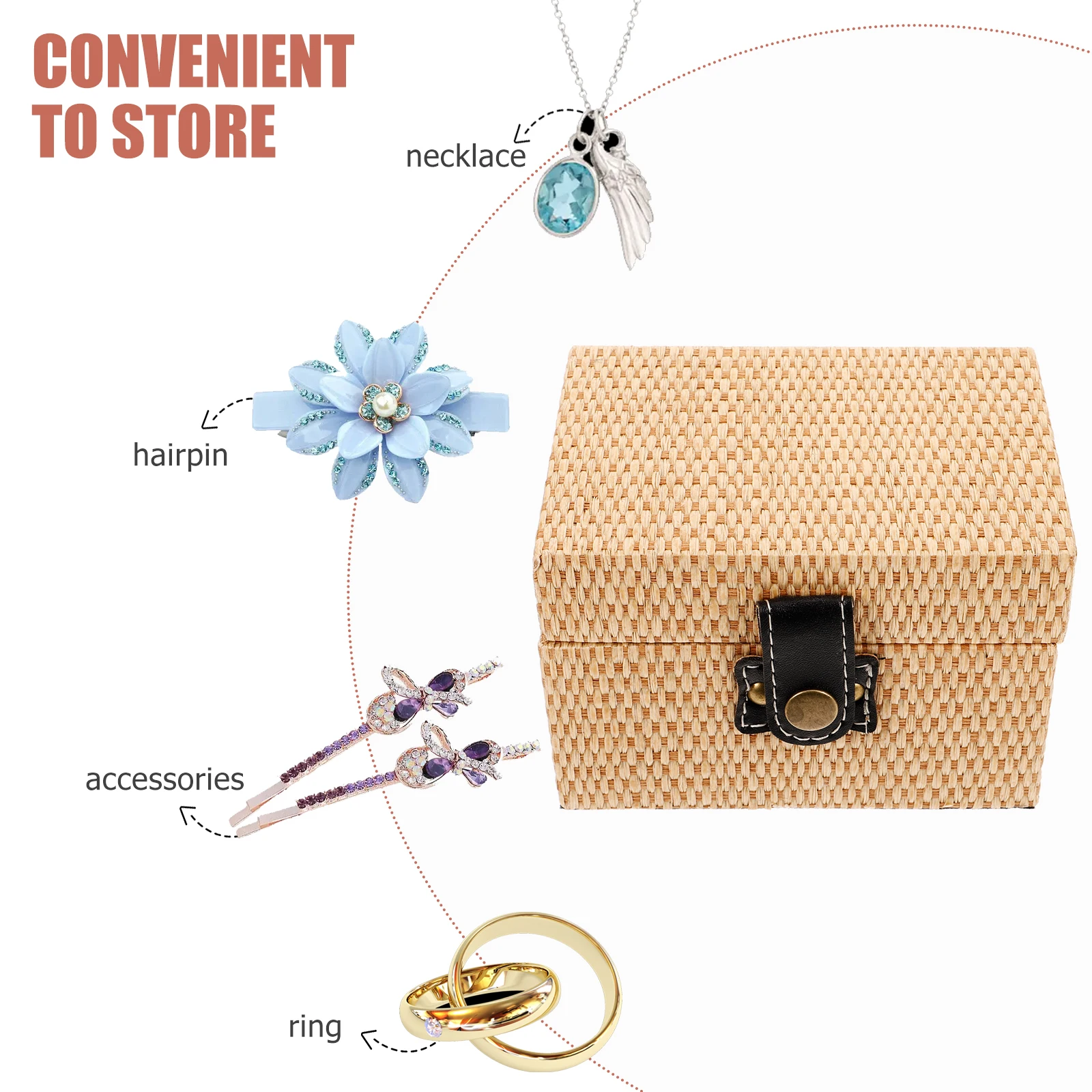 

Wooden Storage With Lid Small Compact Jewelry Organizer For Rings Bracelets Watches Eyeglasses Crafts Keepsakes Trinket