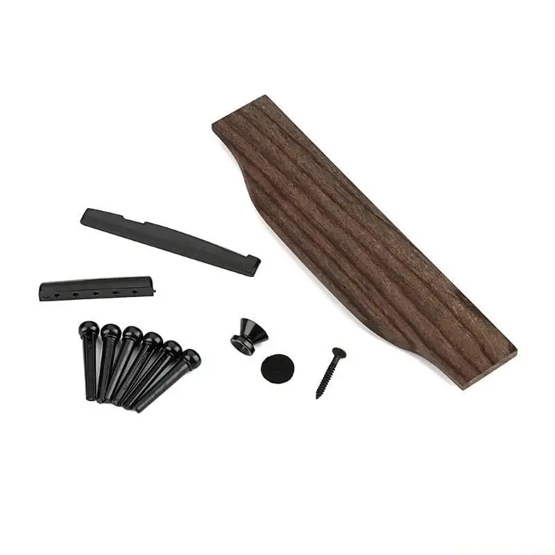 31BE Folk Guitar Bridge Pin Saddles Nut Rosewood Acoustic Guitar Bridge Enduring