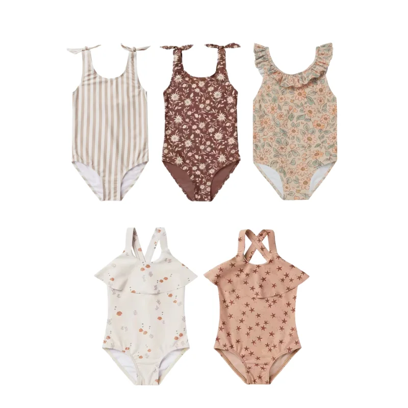 

Girls Swimwear Bikini One Piece Swimsuit Baby Ruffle Edge Princess Backless Hot Spring Swimsuits Maillot De Bain Enfant Fille