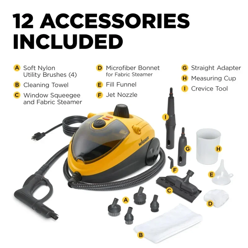 QWWagner AutoRight Multi-Purpose Steam Cleaner,12 Accessories Included,Power Steamer for cleaningSpraytech C900054 905e