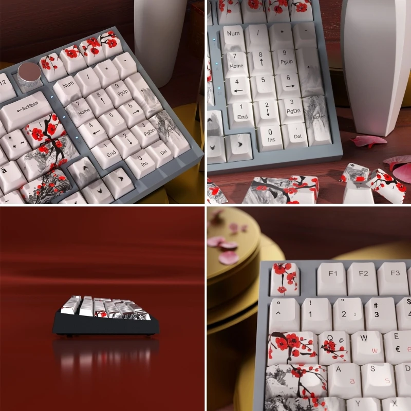 OEM-клавиатура Plum Blossom, 128-клавишная, толстая пластиковая, 5-сторонняя, сублимационная, набор клавишных колпачков