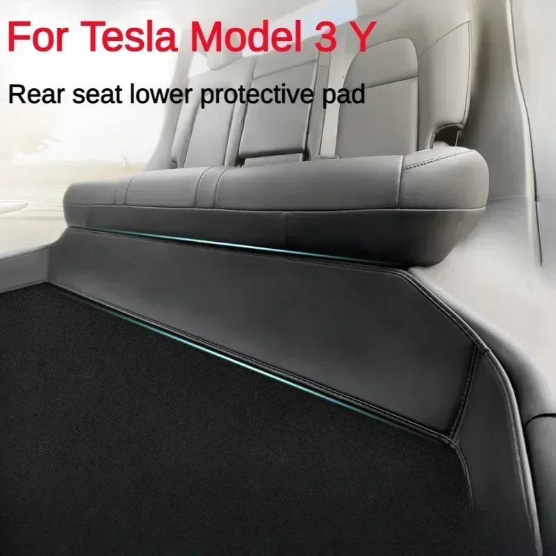 

VASTZ For Tesla Model Y 3 Highland Rear Seat Lower Protective Mat Full Surround Cushion Protector Anti-Dirty Kick Pad Leather