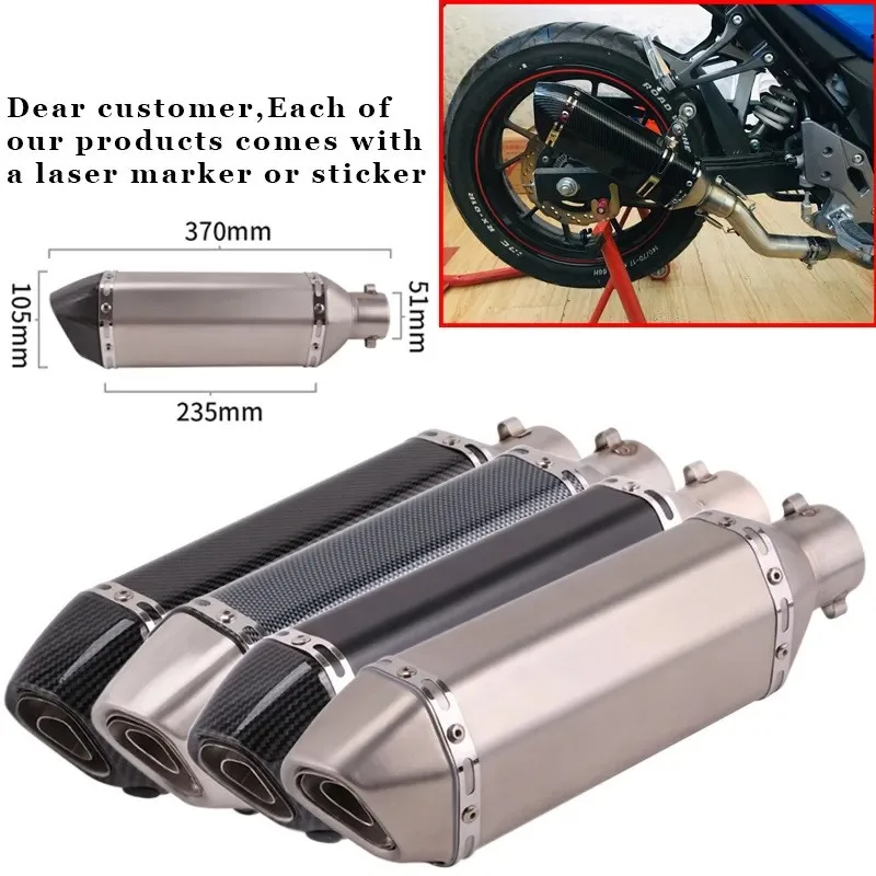 

Manufacturer Wholesale Universal 370/470mm Stainless Steel Motorcycle Exhaust For ATV Street Bike