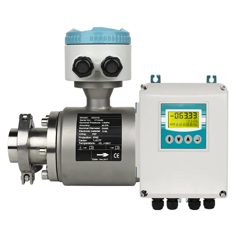 Sanitary Type Magnetic Flow Meter RS485 Water Electromagnetic  