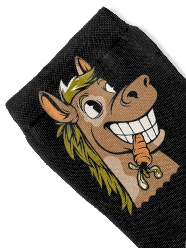 Cartoon horse with carrot Socks Novelties sports and leisure gifts Wholesale Socks Female Men's