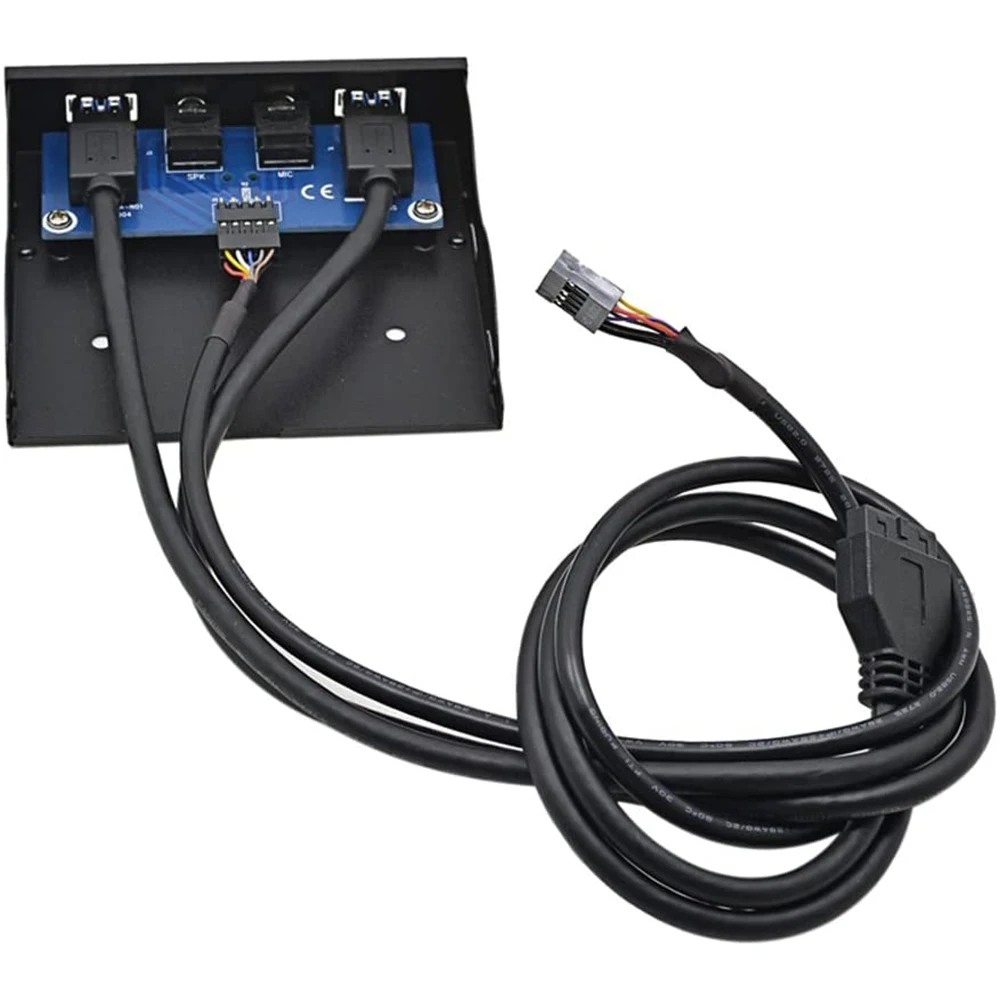 Hub USB 3.0 a 4 porte Staffa per pannello frontale per PC da 20 pin Audio HD Connettore MIC per auricolare da 3,5 mm per disco floppy da 3,5 pollici desktop