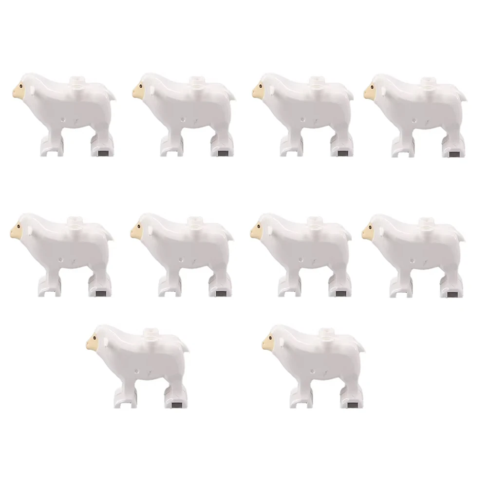 5pcs Building Blocks Animal Sheep MOC Farm Pasture Goat Grassland Scene Accessories Building Blocks Model DIY Educational Toys