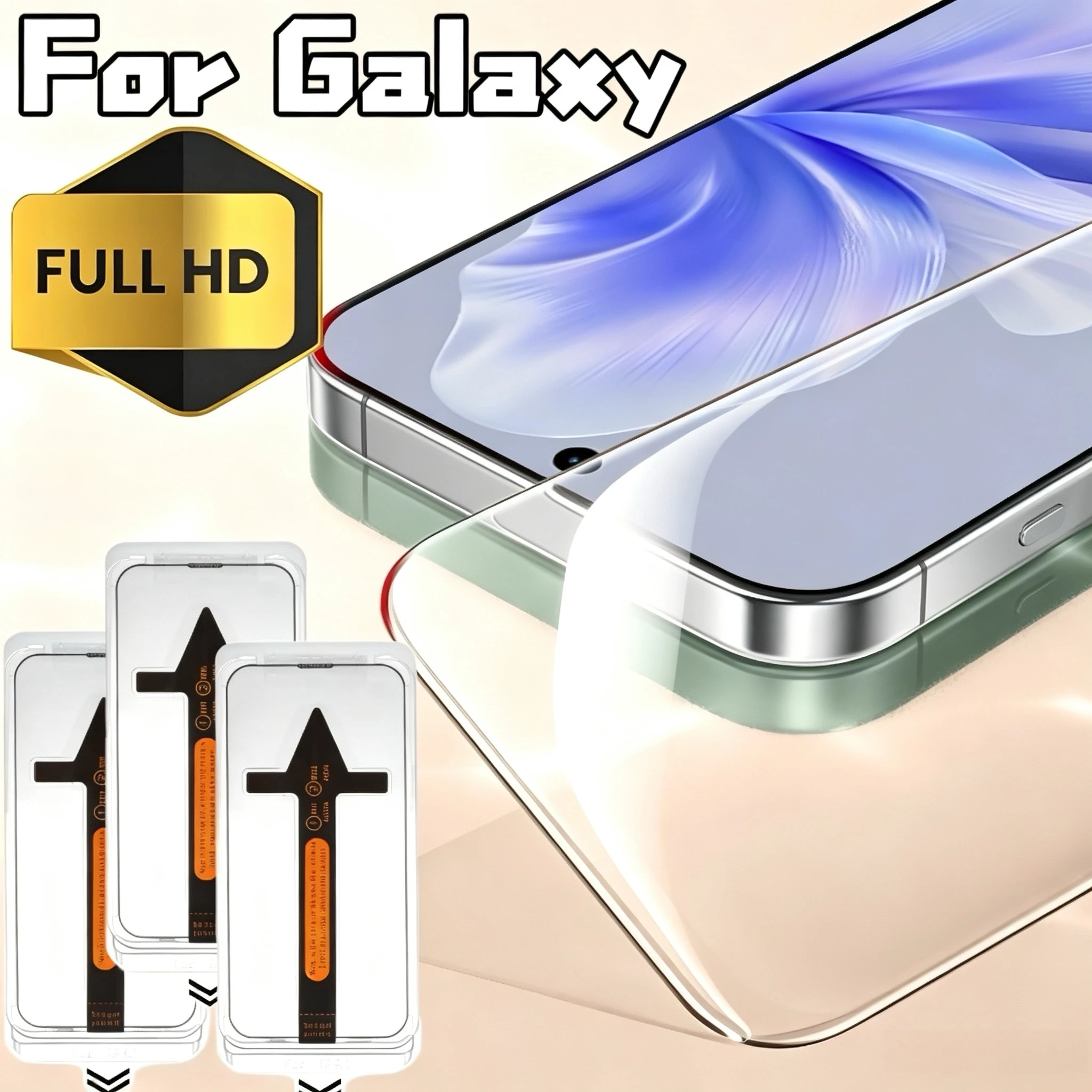 

3Pcs 9H HD Tempered Glass Film for Galaxy S25/S24/S23/S22, Bubble Free Anti-Scratch
