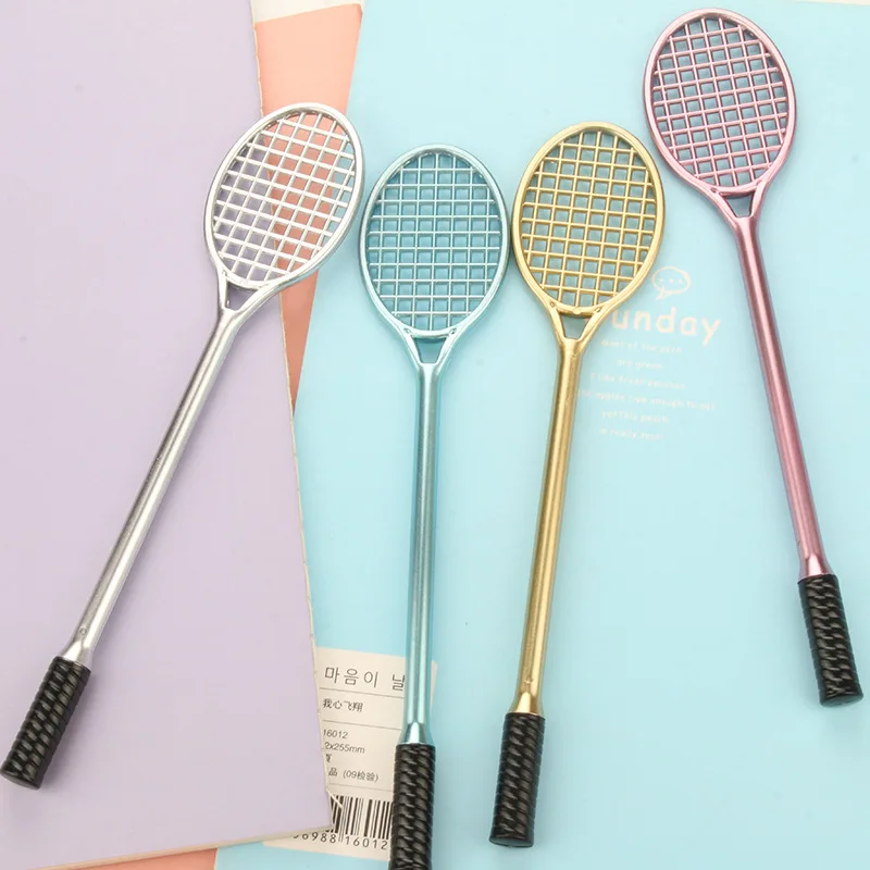 4pcs/pack Creative Badminton Rackets Style Gel Pens Cute Office Supplies