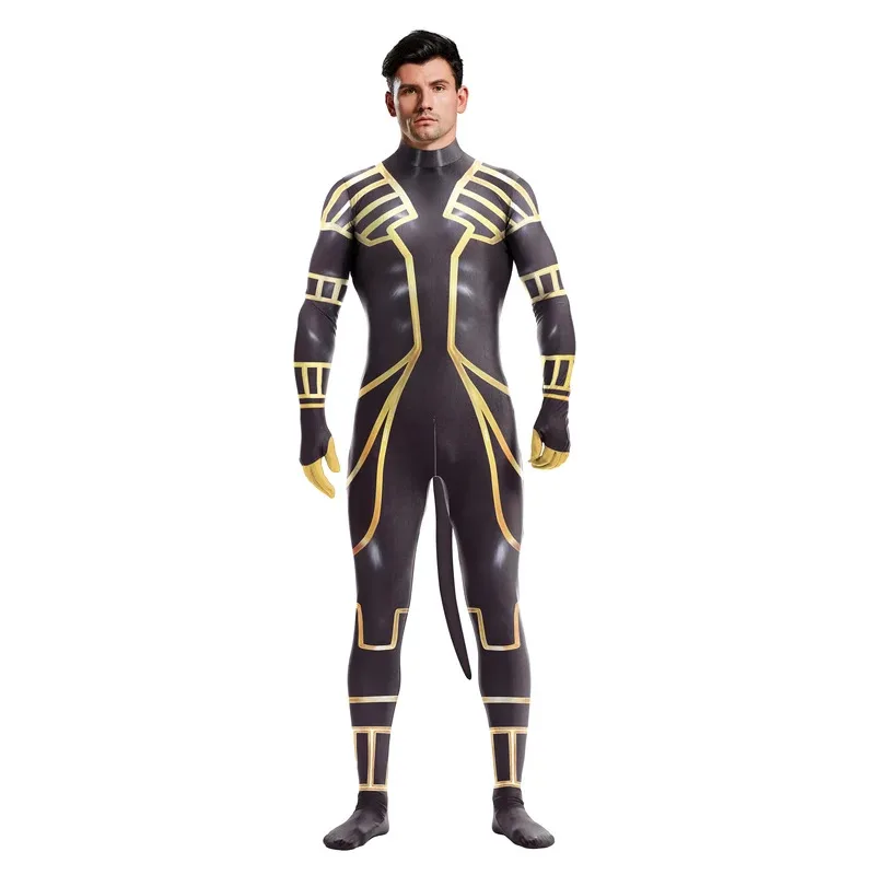 El Anubis Косплей Египетский домашний костюм мужской костюм карнавальный костюм с принтом комбинезон на молнии с промежностью одежда для вечеринки на Хэллоуин El Anubis Косплей Египетский домашний костюм мужской костюм карнавальный костюм с принтом комбинезон на молнии с промежностью одежда для вечеринки на Хэллоуин