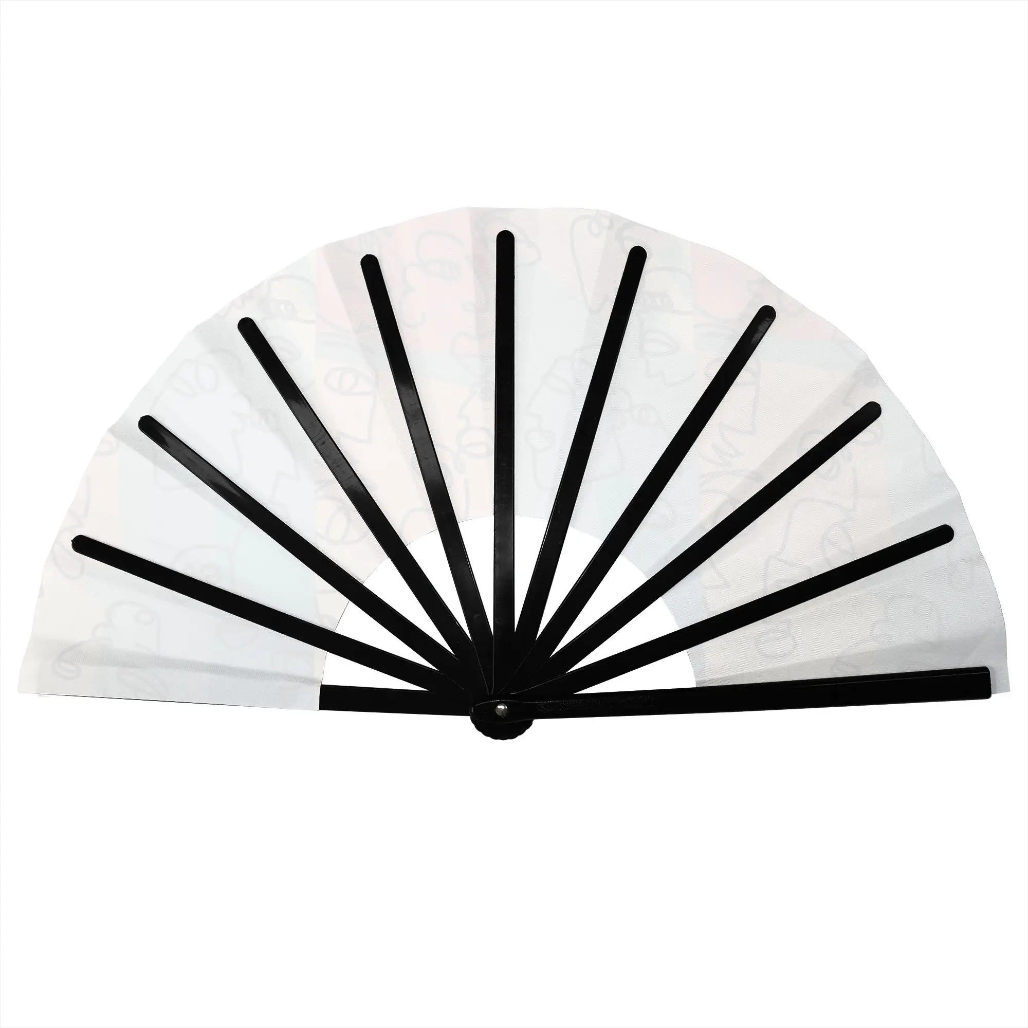 Custom Abstract Face Print Promotional Gift Hand Fan Party  Durable Folding Fans Novelty Bulk Pack Fan