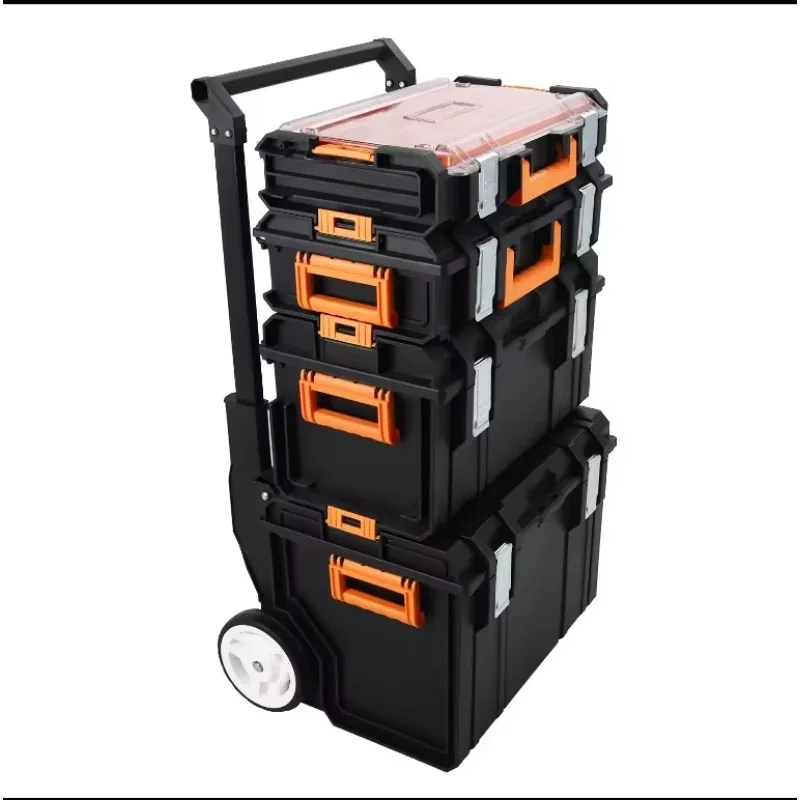 Plastic Stackable Tool Locker, Wheeled Workshop Mobile Trolley Toolbox for Sale