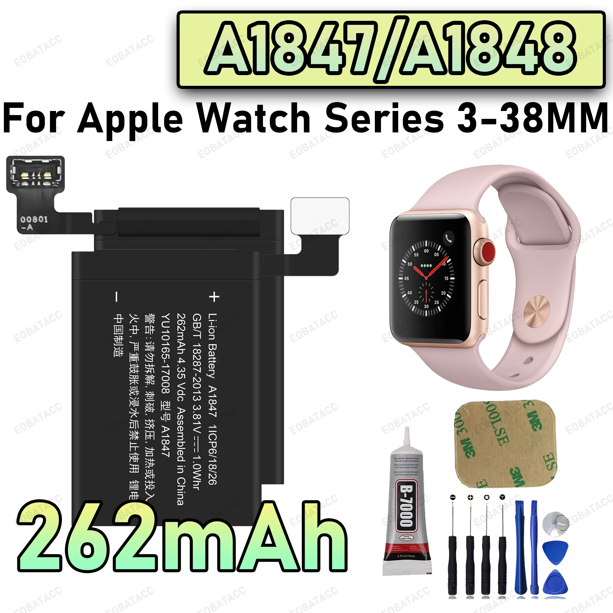 

100% New Zero Cycle Original A1847 A1848 A1850 A1875 Battery For Apple Watch Series 3 38MM 42MM/iWatch 3 42MM SmartWatch Bateria