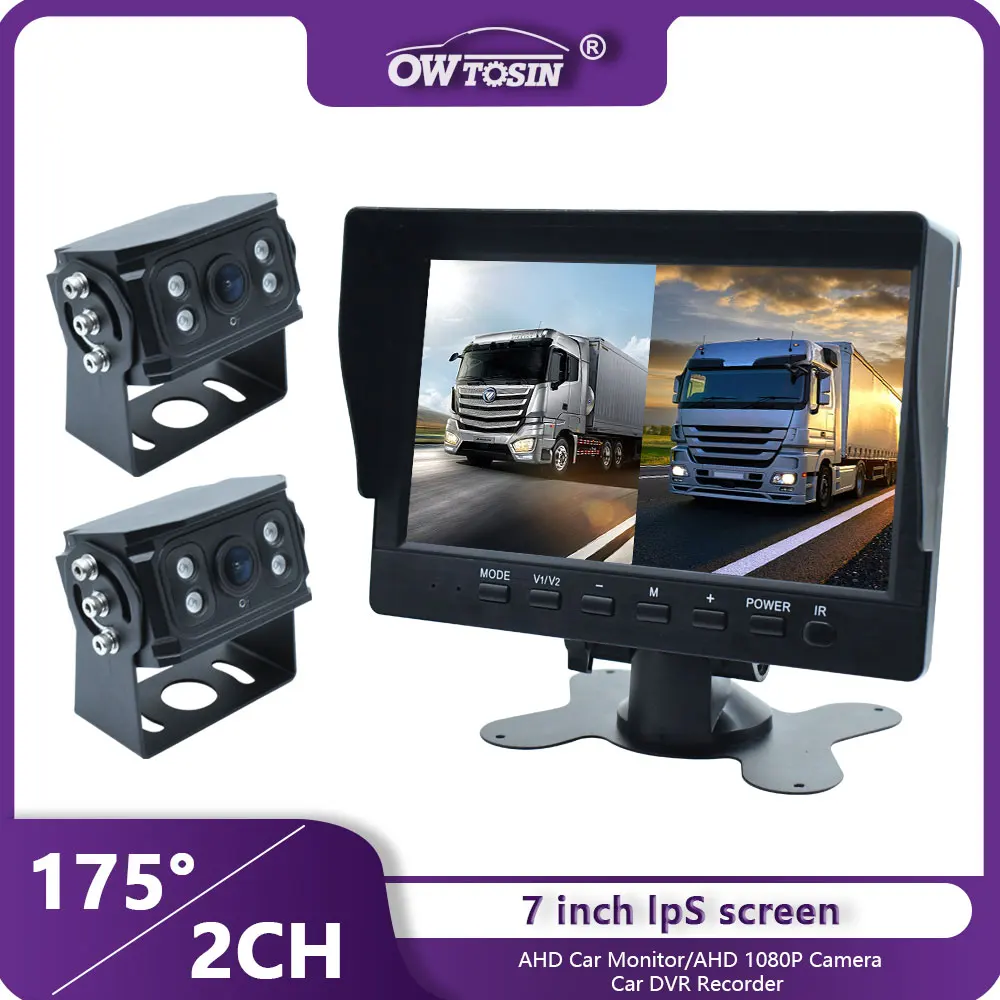 

1920*1080P 7Inch AHD IPS Screen Car Recording DVR Monitor IR Night Vision 1080P Vehicle Camera Truck Bus Trailer Pickups