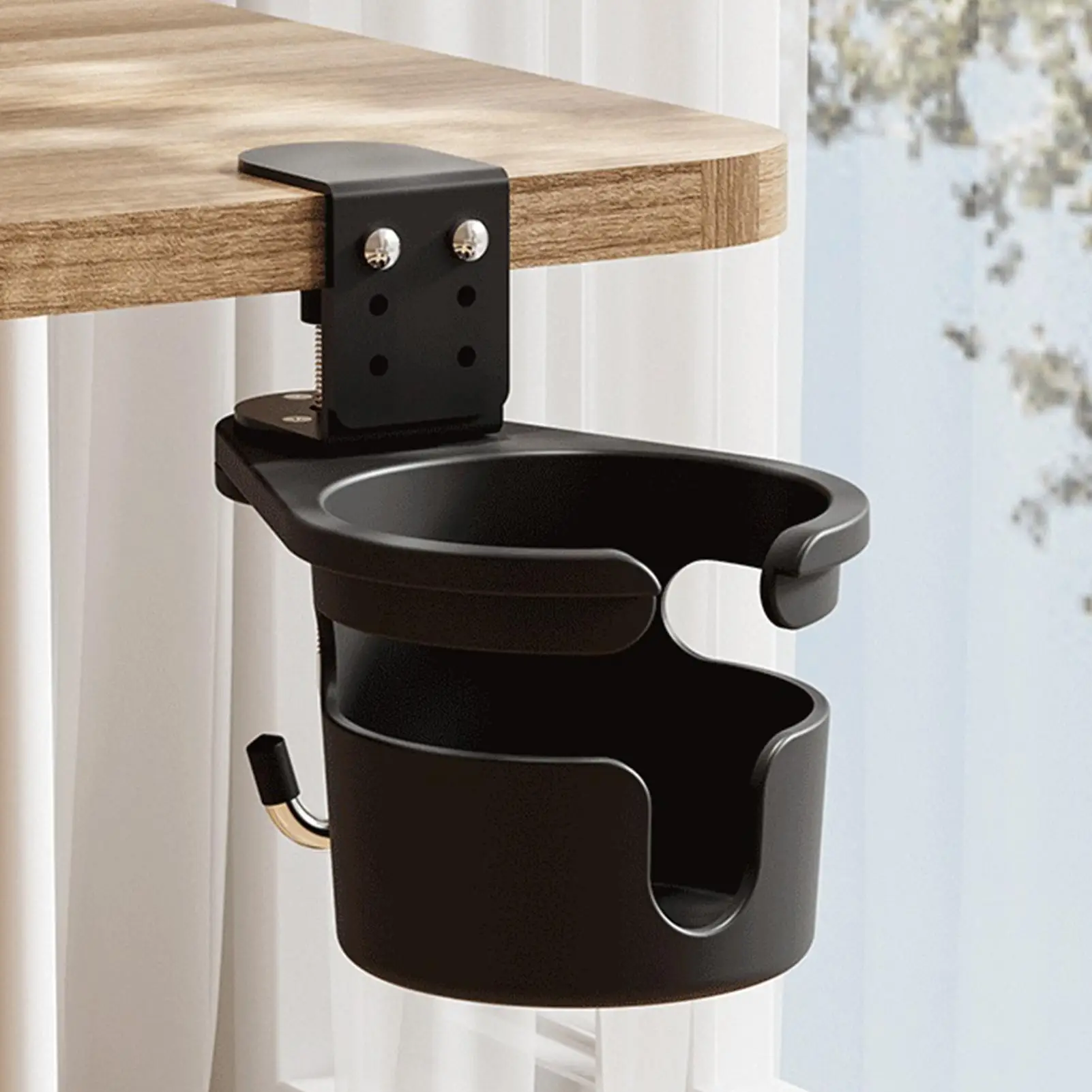 Cup Holder For Desk No Drill Anti-Spill Cup Storage Stand Desk Drink Holder For Home Office School Dorm Coffee Mug Water Bottle