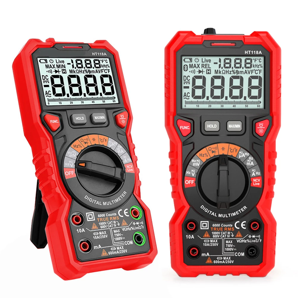 HT118A High Precision Digital Multimeter 6000 Count Dual Backlight Intelligent Manual Range Intelligent Digital Multimeter