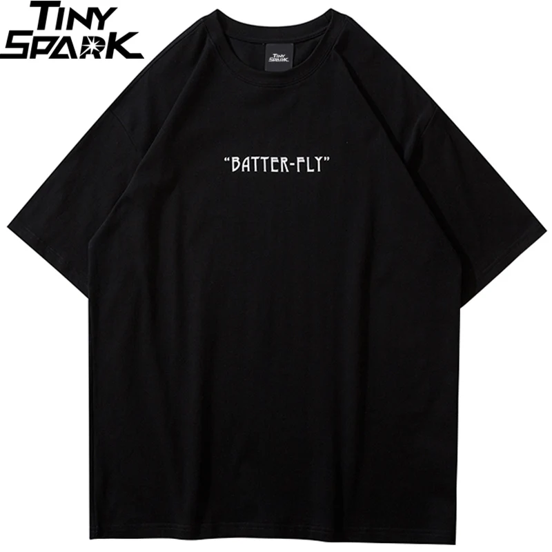 Hip Hop Oversize T Shirt Men  Streetwear Harajuku Color Butterfly Tshirt Short Sleeve Cotton Loose HipHop T-Shirt Plus Size