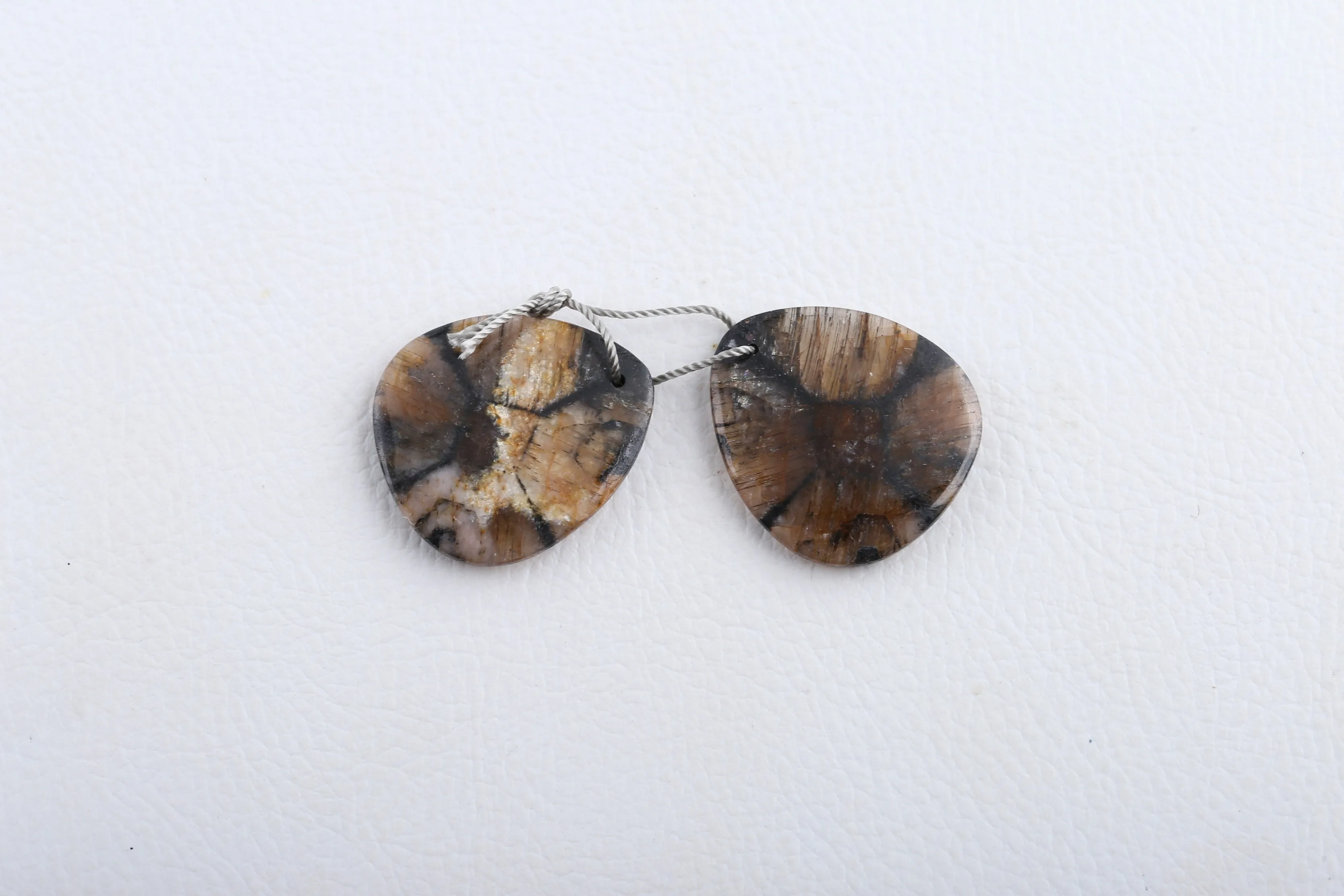 Natural Stone Chiastolite Earring Beads,Fashion Jewelry Water Drop Earrings Accessories For Women 22x16x4mm 5g