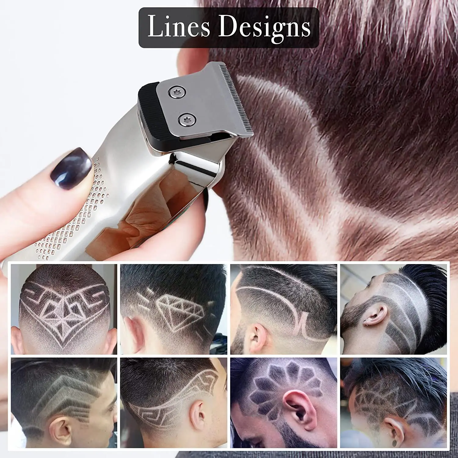 مجموعة كومبو ماكينة قص الشعر القابلة للتعديل ماكينة تشذيب الشعر الاحترافية للرجال ماكينة قص شعر اللحية الكهربائية القابلة لإعادة الشحن