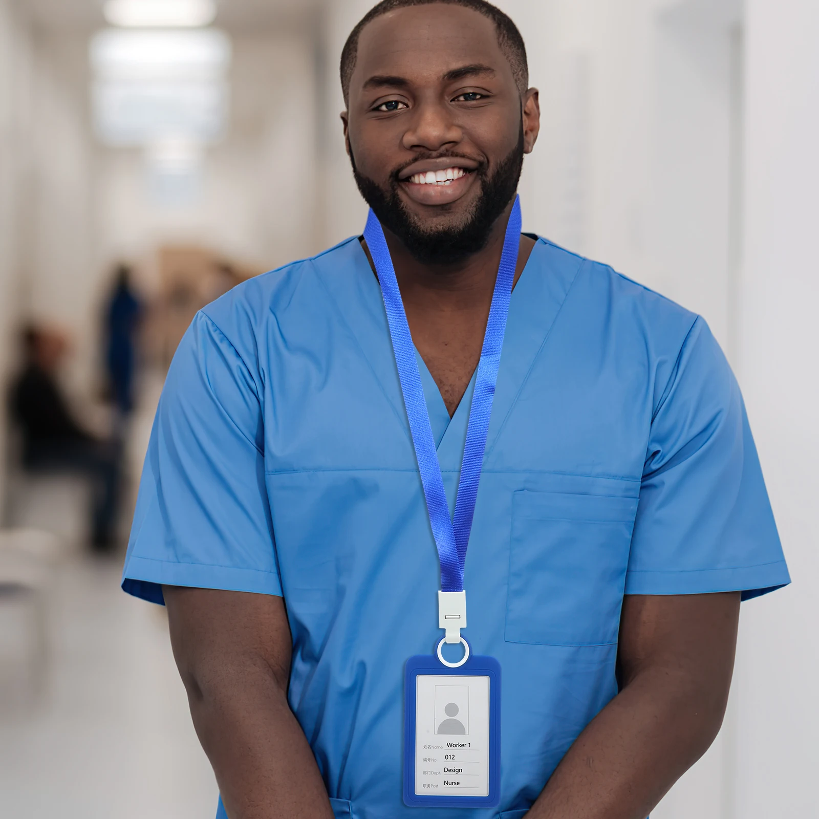 

Soft Silicone Card Holder Office Id Badge Sleeve Lightweight Clear Window Badge Rack Holder for Employee School Bus