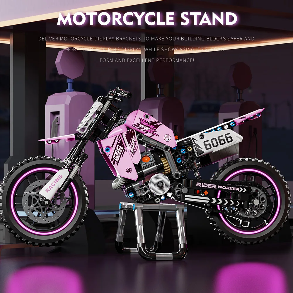 Technisches Motorrad-Spielzeug-Baukasten-Set STEM-Konstruktionskit für Jungen, Mädchen und Erwachsene Sammelbare Motorradmodelle – Detail 3