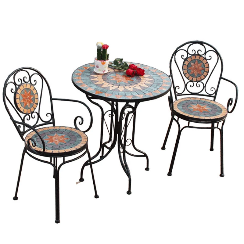 Nordic Wrought Iron Outdoor Chairs for Garden Modern Minimalist Table and Chairs Set Leisure Creative Outdoor Courtyard Chairs