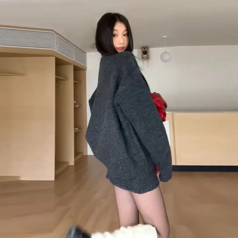 Knitted sweater skirt, autumn and winter new small stature set, high-end dressing two pieces pullover