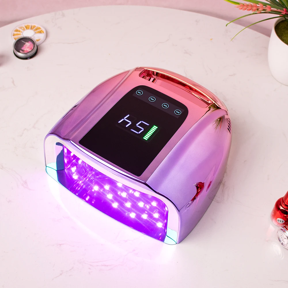 Professional Salon Use Gradient Purple Fashion Cordless Rechargeable Wireless LED UV Light Nail Lamp Nail Dryer