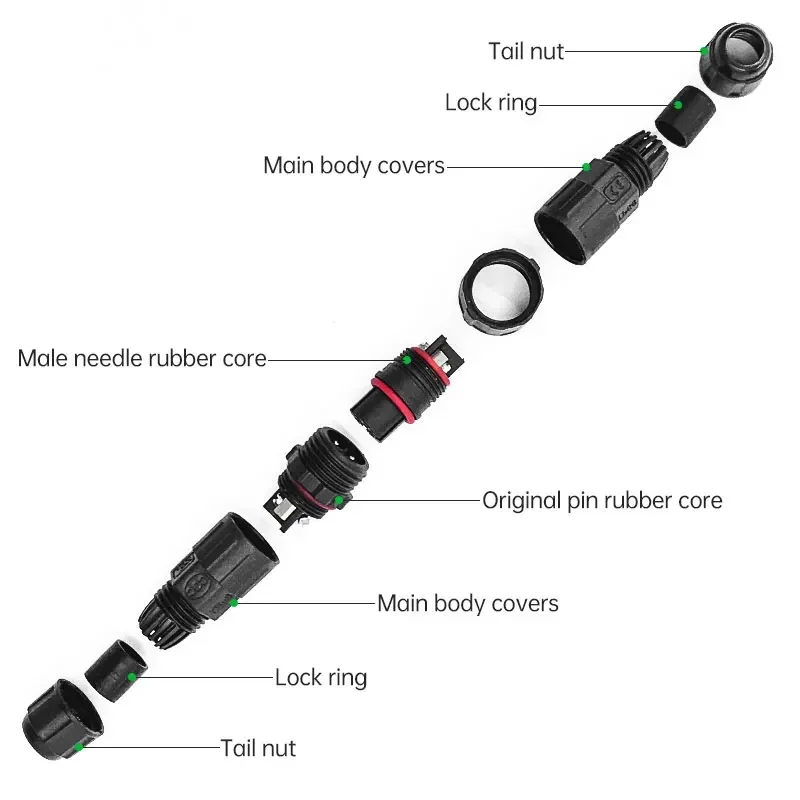 M16 Screw/Welding Connector 2 3 4 5 6 7 8 9 Pin Connector Line Outdoor IP68 Male Female Waterproof Wire Power Aviation Plug