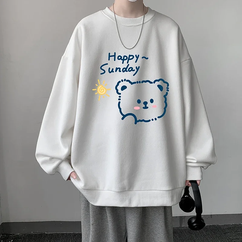 Men's Oversized Hoodie Off White Autumn Funny Anime Print Hoodies Oversize for Men 5XL Casual Wear Hoody Male Sweatshirt