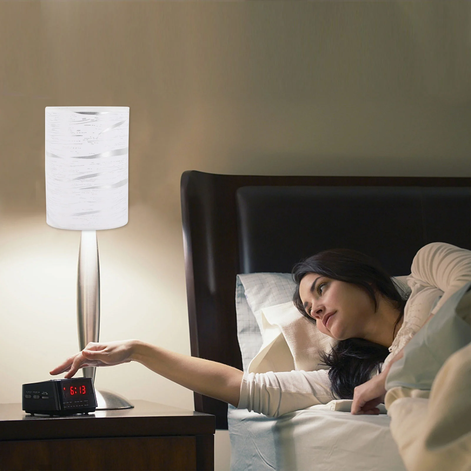 

Cloth Art Lamp Shade Cylinder Shape Durable Inner Iron Bracket Home Study Bedroom Hotel Decorative Cover Lamp Shades