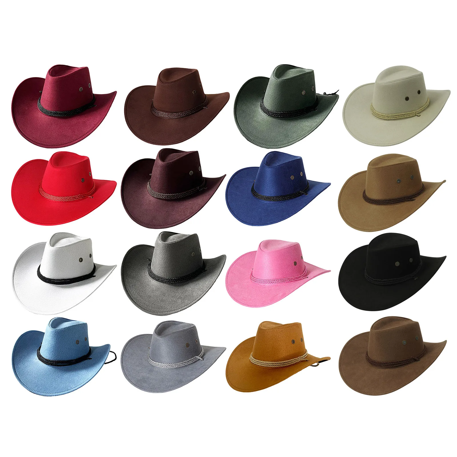 Outdoor Cowboy Hats Big-edge Gentleman Hat Riding Hat Vintage Western Cowgirl Hat Holiday Cosplay Party Hat Jazz Sombrero Hombre