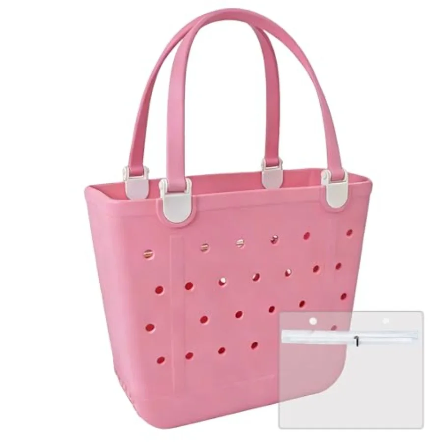 

Medium Beach Bag Waterproof Rubber Beach Bag Washable Open Tote Bag Durable Tote Travel Bags for Outdoor Sport